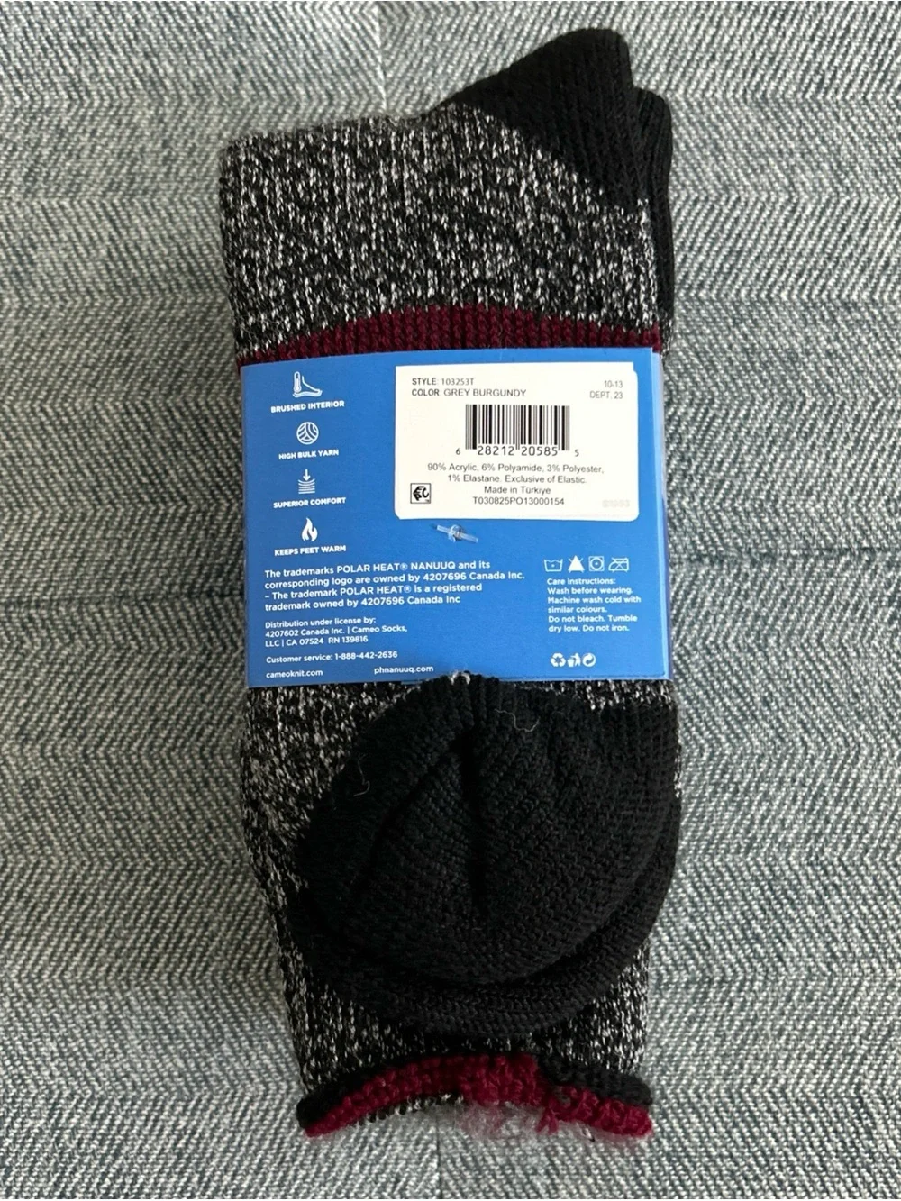 Polar Heat Nanuuq Men’s Premium Heat Socks, 2 Pack Thermal Socks, Size 7-12